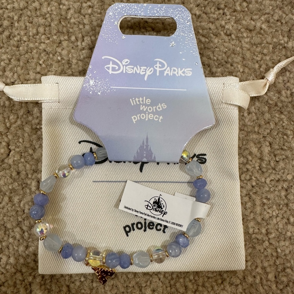 Disney Parks Bracelet with Blue and Gold Beads